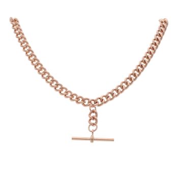 9ct Rose Gold Albert T-Bar Chain 24"