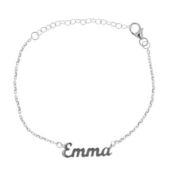Sterling Silver Personalised Script Bracelet