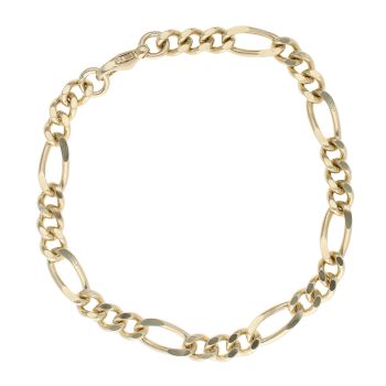 9ct Yellow Gold Figaro Bracelet 8.5"