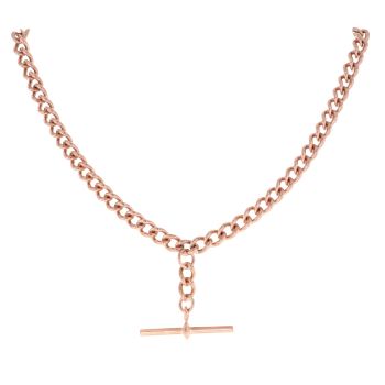 9ct Rose Gold Albert T-Bar Chain 20"