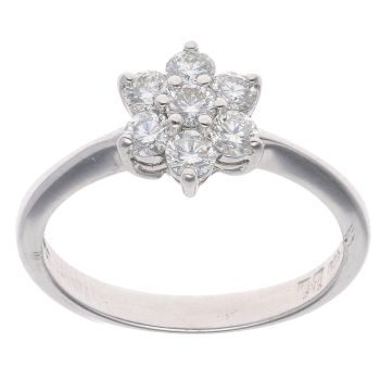 18ct White Gold 0.50ct Diamond Daisy Cluster Ring