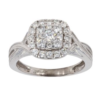 9ct White Gold 0.45ct Diamond Cluster Ring