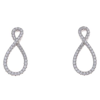 925 Sterling Silver Cubic Zirconia Figure Of Eight Earrings