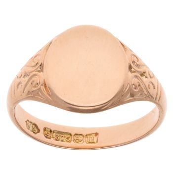 9ct Yellow Gold Oval Signet Ring