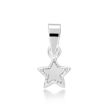 Silver 6mm Star Pendant and Chain 18"