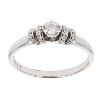 9ct White Gold 0.24ct Fancy Solitaire Ring