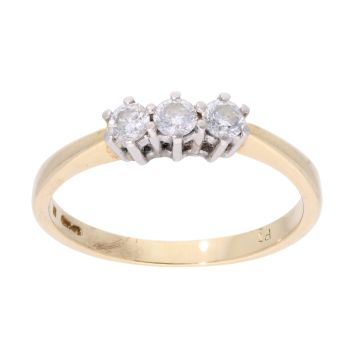 18ct Yellow Gold 0.25ct Diamond Trilogy Ring