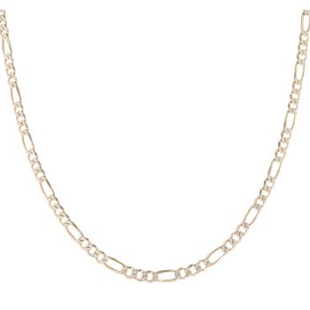 9ct Yellow and White Gold Figaro Chain 18"