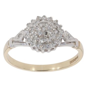 9ct Yellow Gold 0.25ct Brilliant Cut Diamond Cluster Ring