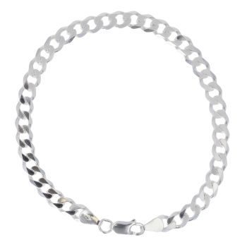 Silver Curb Bracelet 8" By Icesia