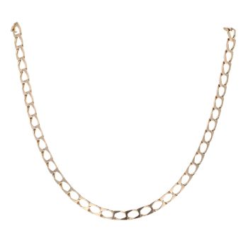 9ct Yellow Gold Square Curb Chain 16"