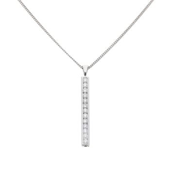 18ct White Gold 1.00ct Brilliant Cut Diamond Pendant And Chain 16"