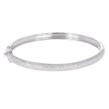 Silver Cubic Zirconia Fancy Bangle by Icesia