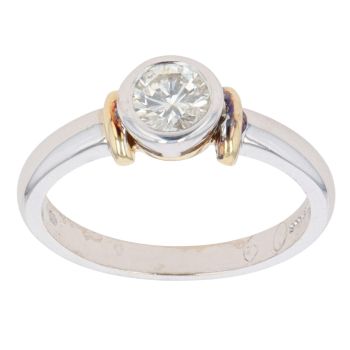 18ct Yellow and White Gold 0.60ct Diamond Solitaire Ring