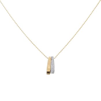 9ct Yellow Gold Cubic Zirconia Fancy Pendant and Chain 18"