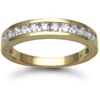 9 Carat Yellow Gold 50pts Channel Set Half Eternity Ring