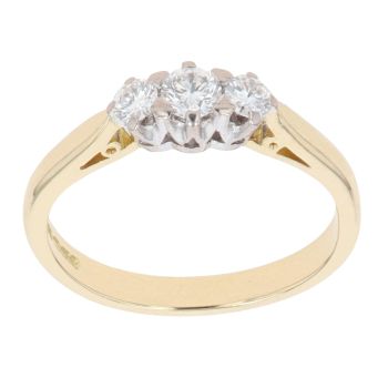 18ct Yellow Gold 0.33ct Diamond Trilogy Ring