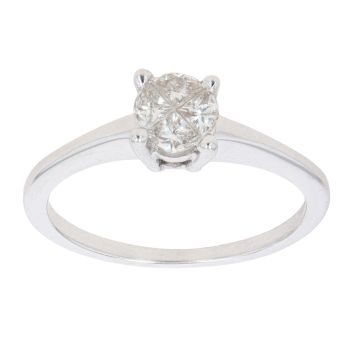 18ct White Gold 0.60ct Triangular Cut Diamond Cluster Ring