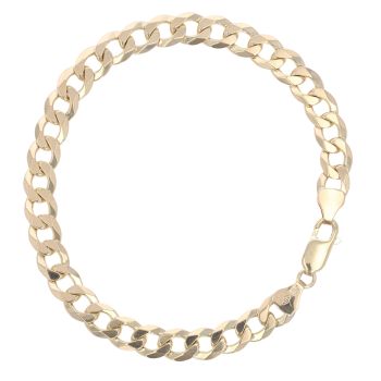 9ct Yellow Gold Curb Bracelet 8"