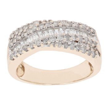 9ct Yellow Gold 0.60ct Diamond Crossover Ring