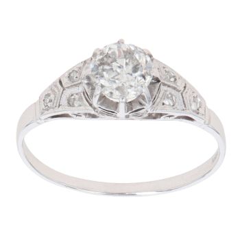 18ct White Gold 1.05ct Old Cut Diamond Solitaire Ring