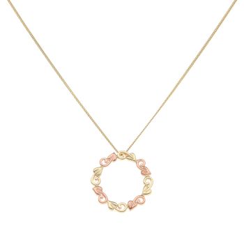 9ct Yellow and Rose Gold Vines Clogau Pendant and Chain 22"