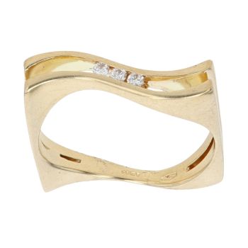 18ct Yellow Gold 0.05ct Diamond Trilogy Ring