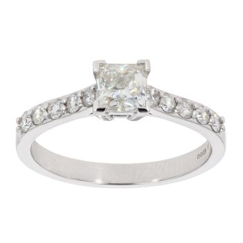 18ct White Gold 1.02ct Princess Cut Diamond Solitaire Ring by Anya Belle