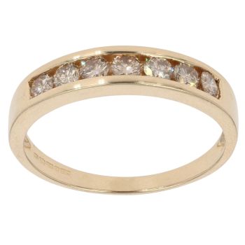 18ct Yellow Gold 0.50ct Brilliant Cut Diamond Half Eternity Ring