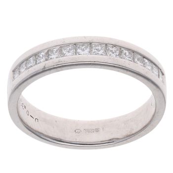 18ct White Gold 0.35ct Princess Cut Diamond Half Eternity Ring