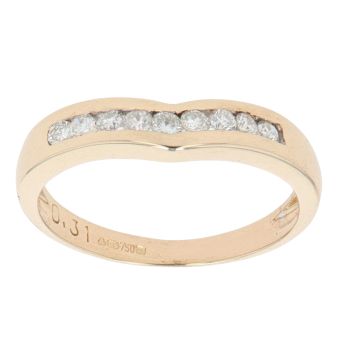 18ct Yellow Gold 0.31ct Diamond Wishbone Ring