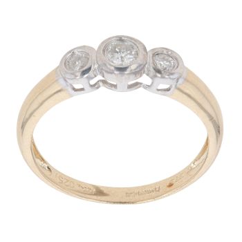 9ct Yellow Gold 0.25ct Diamond Trilogy Ring