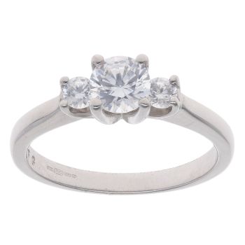 9ct Yellow Gold Cubic Zirconia Three Stone Ring