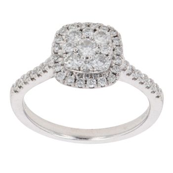 Platinum 0.50ct Brilliant Cut Diamond Cluster Ring