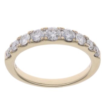 9ct Yellow Gold 1.00ct Diamond Half Eternity Ring