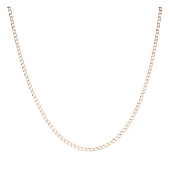 9ct Yellow Gold Square Link Curb Chain 18"