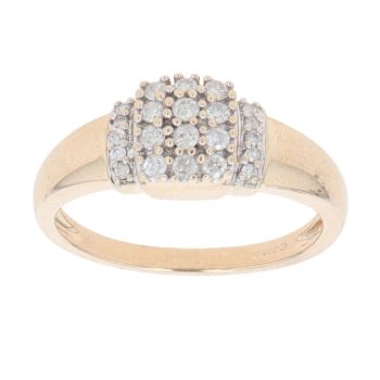 9ct Yellow Gold 0.25ct Brilliant Cut Diamond Cluster Ring