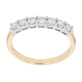 18ct Yellow Gold 0.33ct Brilliant Cut Diamond Half Eternity Ring