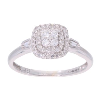 9ct White Gold 0.27ct Diamond Cluster Ring