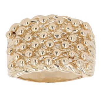 9ct Yellow Gold Six Row Keeper Ring