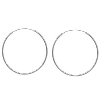 Silver Plain Hoop Earrings by Icesia