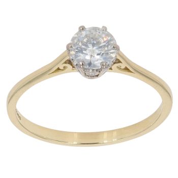 18ct Yellow Gold 1.00ct Brilliant Cut Diamond Solitaire Ring