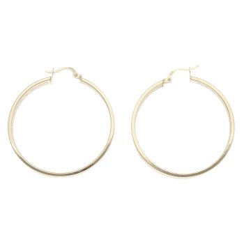 14ct Yellow Gold Greek Key Hoop Earrings