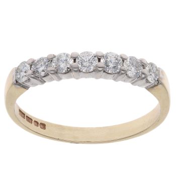 9ct Yellow Gold 0.35ct Brilliant Cut Diamond Half Eternity Ring