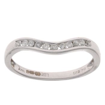 18ct White Gold 0.20ct Brilliant Cut Diamond Wishbone Ring