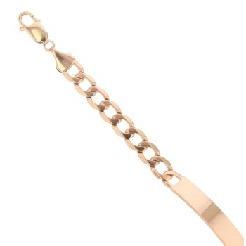 9ct Yellow Gold ID Curb Bracelet 8.5"