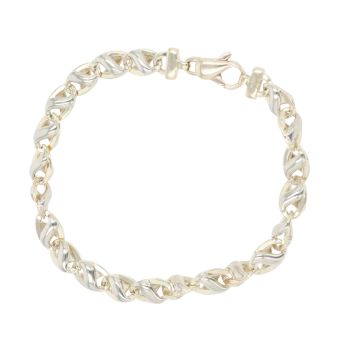 9ct Yellow And White Gold Fancy 7.5" Bracelet