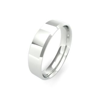 Platinum 5mm Soft Chamfered Edge Wedding Band
