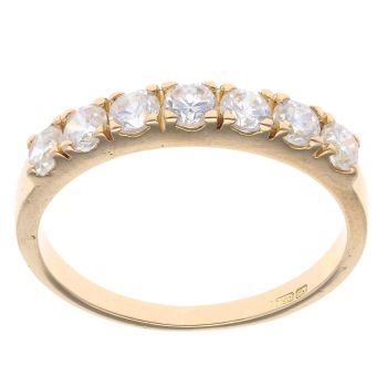 18ct Yellow Gold Cubic Zirconia Half Eternity Ring