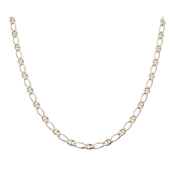 9ct Yellow And White Gold Anchor Chain 18"